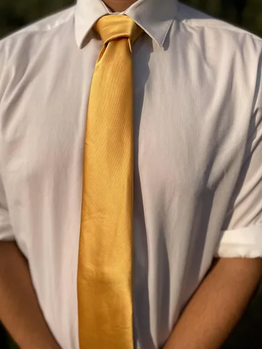 Vista 286 de tiemart Corbata de color sólido para hombre Longitud estándar