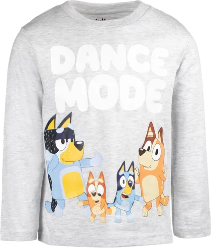 Vista 4 de Bluey Paquete de 3 camisetas gráficas de manga larga para niños
