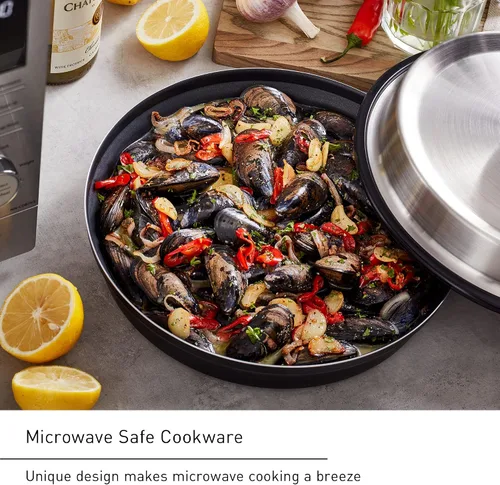 Vista 5 de Panasonic HomeChef - Olla mágica para horno microondas, apto para microondas, accesorio de utensilios de cocina 4 en 1 para sartén, cocción a fuego
