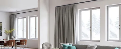 Vista 2 de Rieles flexibles para cortinas de techo, riel de techo para cortinas, cortinas de aluminio, riel de cortina de montaje en pared, barra de cortina