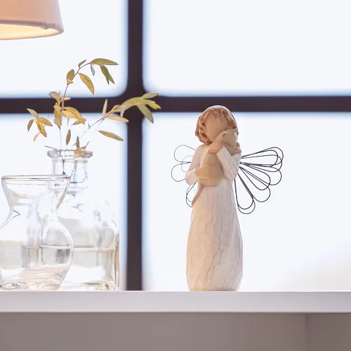 Vista 4 de Willow Tree with affection Angel, Love My Cat (Luz), juego de 2 figuras