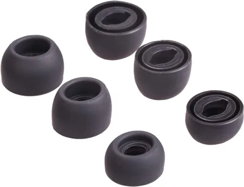 Vista 5 de Juego de almohadillas de silicona para auriculares para auriculares Samsung Galaxy Buds Pro, se ajustan en el estuche, 6 pares (negro fantasma)