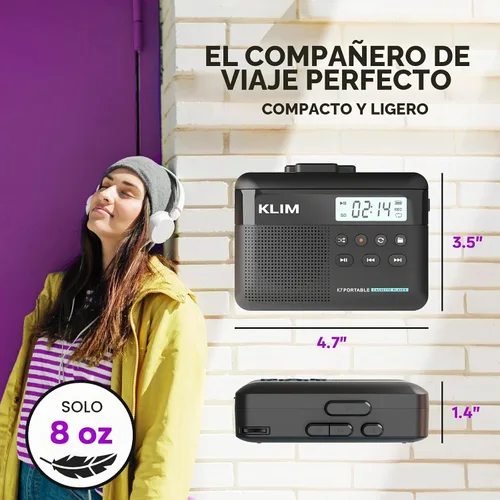Vista 7 de Reproductor de casete K7, convierte cintas a digitales, micrófono Negro