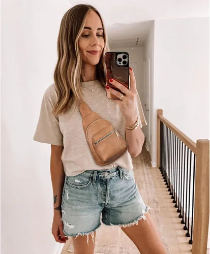 Vista 3 de CLUCI Small Sling Bag for Women, Leather Crossbody Fanny Packs Trendy, Women's Chest Bag