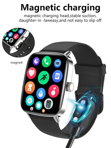 Vista 2 de [Paquete de 2] para Yoever IDW28 Fitness Tracker Smartwatch Cable de carga USB magnético, cargador de cable de 2 pines para reloj inteligente.