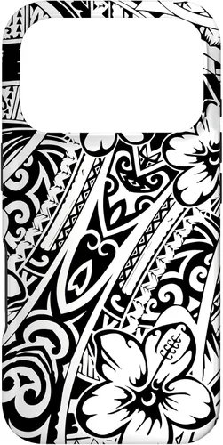 Vista 30 de iPhone 16 lindo tatuaje polinesio hawaiano tribal samoano patrón caso