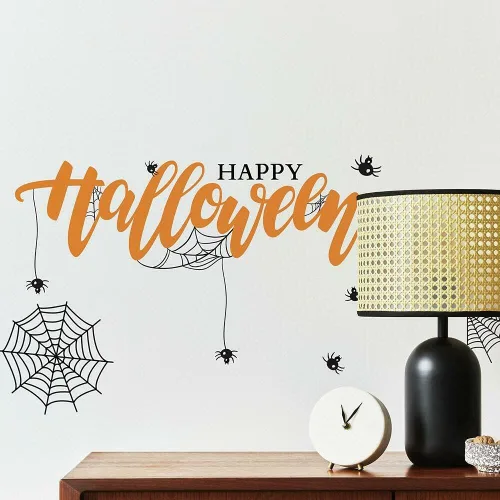 Vista 2 de RoomMates RMK5085SCS - Calcomanía de pared con cita de Feliz Halloween