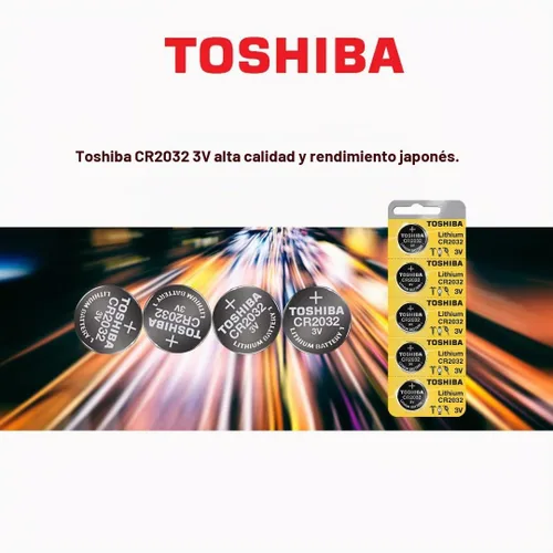 Vista 4 de Toshiba CR2032 3 Volt Pila de Litio Tipo Moneda (5 Baterías)