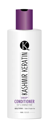 Vista 3 de Kashmir Keratin Acondicionador profundo para cabello graso y dañado sin sulfatos y parabenos (8 onzas líquidas)