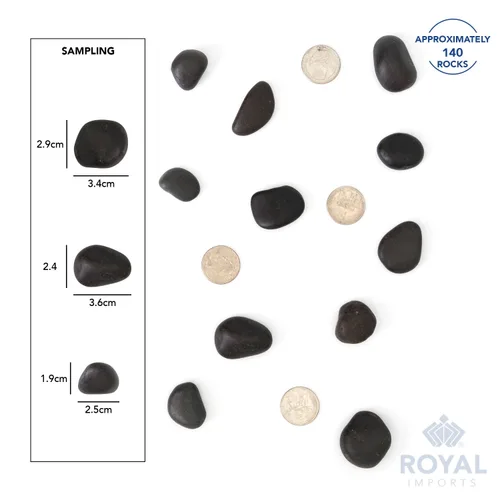 Vista 9 de Royal Imports River Rocks, grava de acuario - Negro 1"- 1.5" - 5 libras