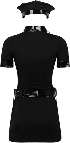 Vista 4 de Disfraz sexy de policía para mujer, disfraz de uniforme de policía sucio para Halloween