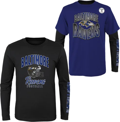 Vista 18 de NFL Conjunto de 3 Camisetas y Camisas de Manga Larga para Niños y Jóvenes 8-20, Colores del Equipo del Día del Juego