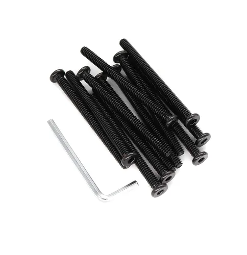 Vista 6 de 20 piezas Tornillos de casquillo de accionamiento hexagonal negro 1/4-20 x 1/2" para muebles, sillas, mesas, escritorios, cunas, camas, rosca