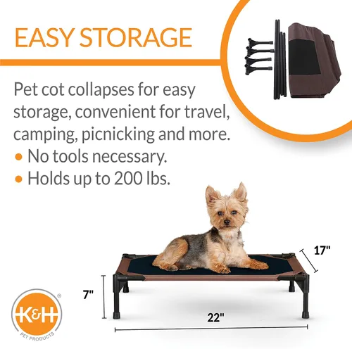 Vista 2 de K&H PET PRODUCTS - Cuna elevada para mascotas con centro de malla, varios tamaños