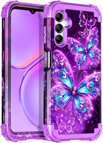 Vista 19 de Casetego Funda para Galaxy A16 5G, que brilla en la oscuridad, tres capas, resistente, a prueba de golpes, protección completa, policarbonato duro