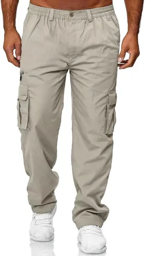 Vista 3 de Pantalones de carga para hombre, ligeros, tácticos, para senderismo, ajuste clásico, múltiples bolsillos