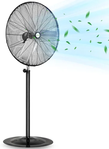 Vista 13 de hykolity Ventilador oscilante de pedestal de alta velocidad de 18 pulgadas con 3 velocidades, ventilador de metal resistente de 3850 CFM con aspas