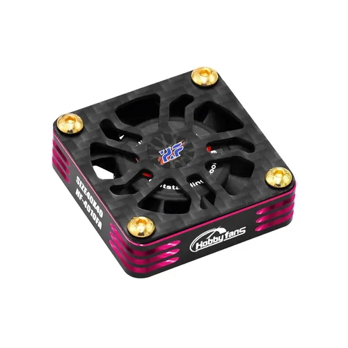 Vista 2 de Ventilador de enfriamiento RC de 1.575 in 28000 RPM Motor sin escobillas Ventilador de refrigeración de metal con cubierta de fibra de carbono