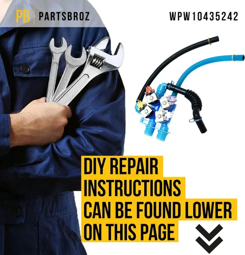 Vista 6 de PartsBroz WPW10435242 - Conjunto de válvula de entrada de agua, compatible con lavadora Whirlpool Maytag, reemplaza AP6021375 W10435242 2311853