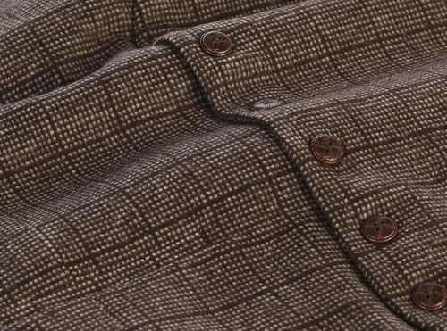 Vista 48 de Gioberti Chaleco de tweed formal de 6 botones para hombres