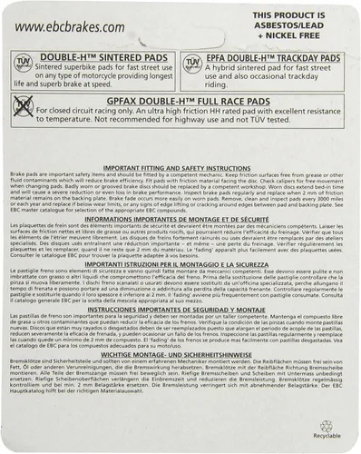 Vista 2 de EBC Brakes FA347HH Juego de pastillas de freno de disco