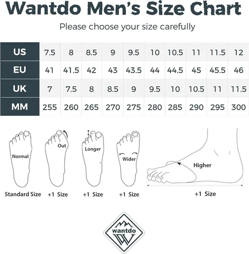 Vista 7 de Wantdo Zapatos de senderismo impermeables para hombre, botas de senderismo de corte bajo, zapatos de trabajo sin cordones, tenis de senderismo
