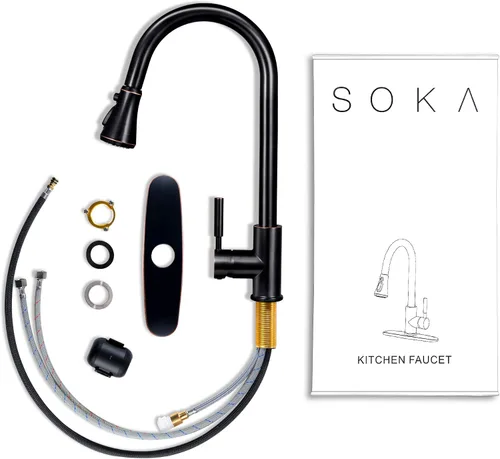 Vista 7 de SOKA Grifos táctiles de fregadero de cocina Bronce frotado con aceite