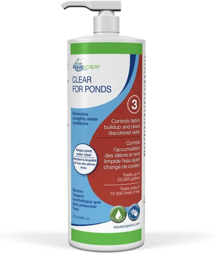 Vista 5 de Aquascape Tratamiento de agua transparente para estanques de koi y peces, mezcla de clarificadores para limpiar el agua turbia o descolorida