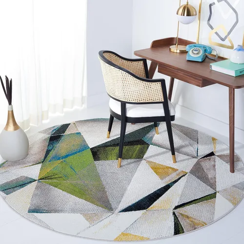 Vista 19 de SAFAVIEH Porcello Collection - Alfombra decorativa de 2 pies 3 pulgadas x 4 pies, gris claro y naranja, diseño abstracto moderno, no desprende