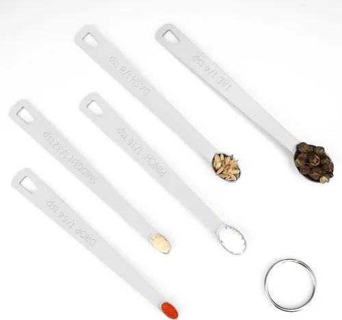 Vista 7 de Juego de Mini Cucharas Medidoras, Cucharas Medidoras de Acero Inoxidable de Alta Resistencia para Cocinar y Hornear, Cuchara de Mesa y Cuchara de Té