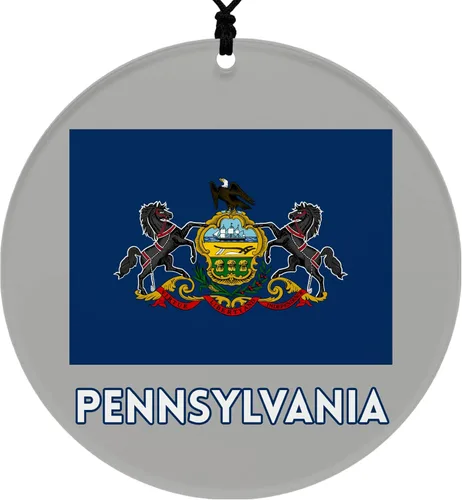 Vista 20 de Missouri Christmas Ornament - Festive Design Featuring State Flag - 2026 Hanging Acrylic Disc Decoration for Tree - Unique and Home Decor