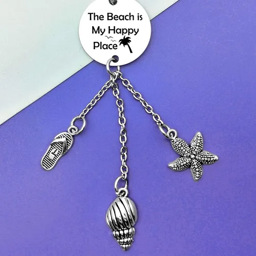 Vista 5 de Adorno colgante de automóvil para amantes de la playa, regalos temáticos para mujeres, niñas, adolescentes, divertido regalo de vacaciones de amigos