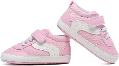Vista 6 de Tenis de lona para bebés niños y niñas, suela suave, antideslizantes, ligeros, para recién nacidos, para primeros pasos, para cuna de 0 a 18 meses