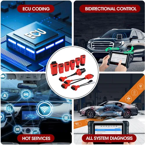 Vista 4 de Kit de Adaptadores Autel MaxiSys MSOBD2KIT No-OBDII, 9 Piezas de Conector para Diagnóstico de Vehículo OBD 1, Conectores Compatibles con OE, Soporta
