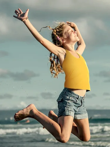 Vista 6 de Camiseta sin mangas de 3 piezas para niñas, con espalda cruzada, para bailar, gimnasia, ropa de baile
