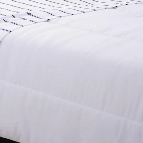 Vista 6 de Truly Soft Everyday - Juego de sábanas de microfibra y fundas de almohada, colección Ticking Stripe, color blanco y azul marino, (SS3864WNTW-4700)