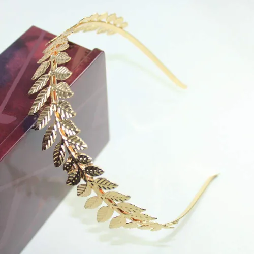 Vista 5 de WLBON Diadema de hojas de Halloween, corona de diosa romana, bandas para el cabello, diadema de hojas, diadema para mujer, Navidad, boda Paquete