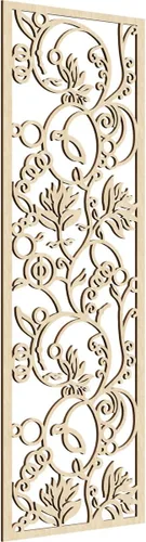Vista 8 de Caspian Paneles de pared de madera con calado decorativo perforado, 9 3/8 pulgadas de ancho x 24 3/8 pulgadas de alto x 1/4 de alto, cereza