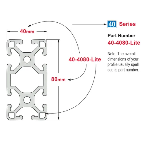 Vista 4 de 8020, 40-4080, Serie 40 40mm x 80mm 40x80 Extrusión de Aluminio con Ranura en T Ranura Lineal Extruida Barra de Ranura Métrica 80/20