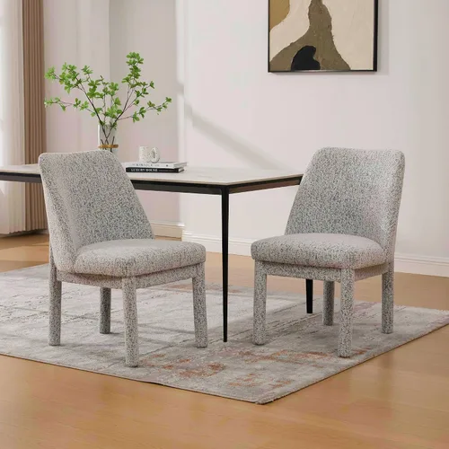 Vista 13 de Modern Minimalist Style Dining Chair,High Curved Backrest Conversation Chair,Comfortable Chenille Side Chairs for Living Beige Set of 2