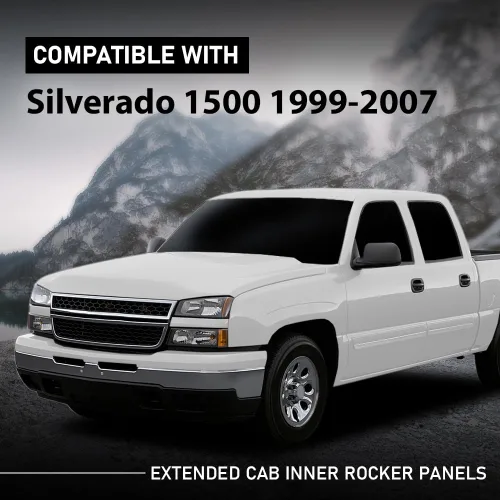 Vista 2 de G-PLUS Paneles de balancín interiores compatibles con Chevy Silverado 1500 2500 2500HD 3500 4 puertas cabina extendida 2000-2006, compatibles
