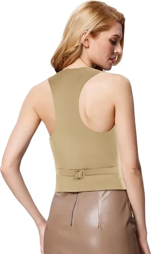 Vista 123 de GRACE KARIN - Chaleco corto para mujer con espalda cruzada, chaleco estilo académico y retrofuturista