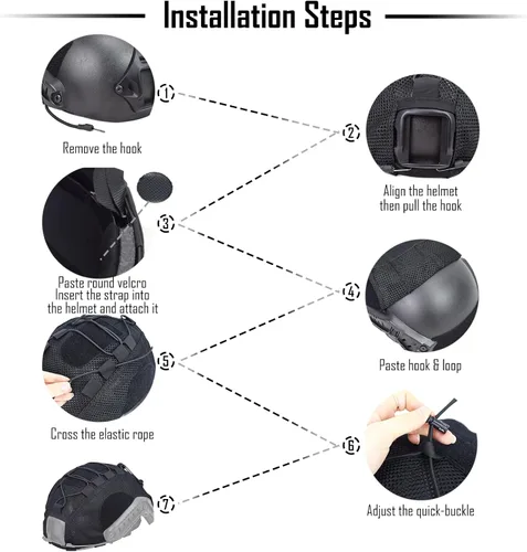 Vista 5 de ACTIONUNION Airsoft - Funda para casco de paintball táctico de malla transpirable