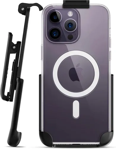 Vista 9 de Encased Clip para cinturón diseñado para la funda MagSafe transparente de Apple (iPhone 13 Pro y iPhone 14 Pro) solo funda, funda no incluida