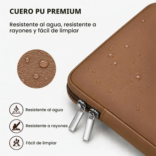 Vista 2 de RAINYEAR - Funda protectora de piel sintética suave para laptop de 15.6 Marrón