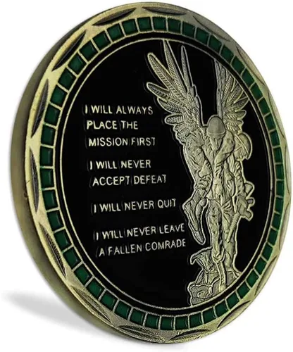 Vista 4 de Moneda de desafío de Sello del Ejército de los Estados Unidos con emblema de metal, valores de soldado militar, regalos del ejér