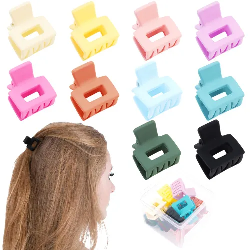 Vista 13 de Ahoney 10 pinzas pequeñas para el cabello para mujeres y niñas, clips de mandíbula mate de 1 pulgada para cabello fino, grueso y mediano, pasadores