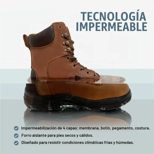 Vista 2 de EVERBOOTS - Botas de trabajo de cuero impermeables para hombre, modelo ultra seco, ligeras, botas de tobillo para construcción, techos, caza