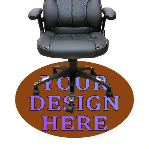 Vista 24 de Tapete redondo personalizado para silla de escritorio de oficina, diseño de tu propio logotipo de foto, texto, alfombrillas circulares