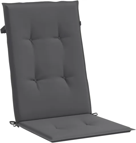 Vista 5 de Cojines para silla de jardín con respaldo alto, 2 piezas, color antracita, 47.2 x 19.7 x 1.2 pulgadas, cojines de tela para sillas de comedor